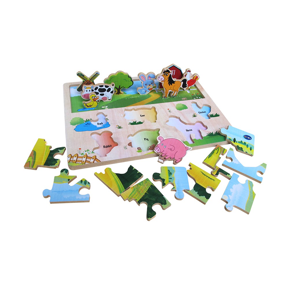 Đồ chơi gỗ Winwintoys - Xếp hình nông trại 68332