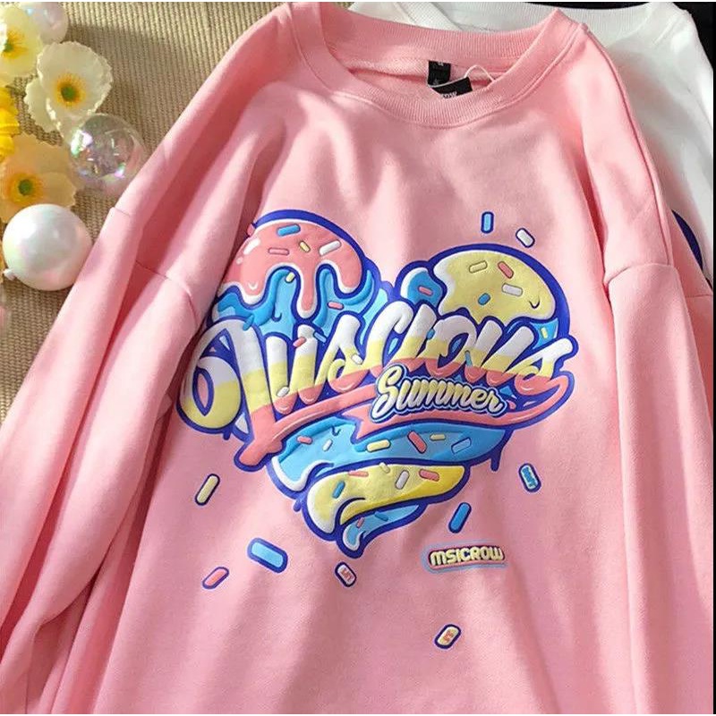 NRVP Áo Thun Nữ Dài Tay Cổ Tròn Thời Trang Hàn