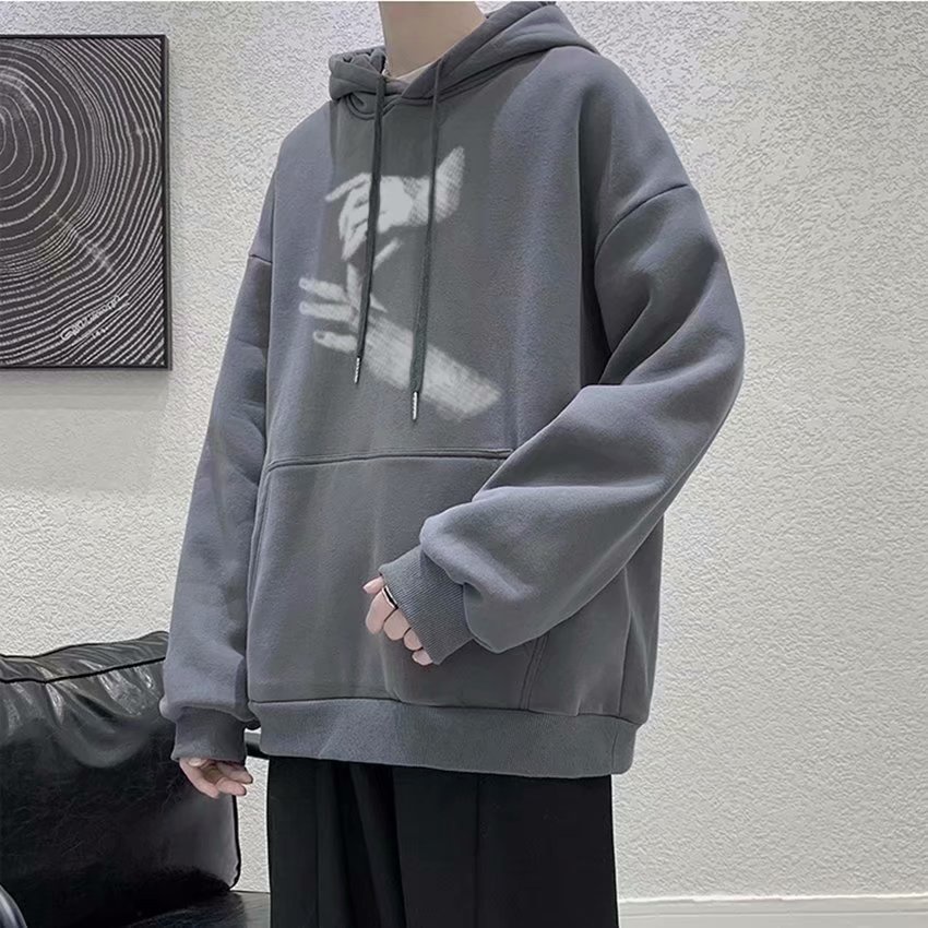 Áo Hoodie Thể Thao Dài Tay In Họa Tiết Cá Tính Thời Trang Mùa Đông Hàn Quốc Cho Nam Cỡ M-8XL