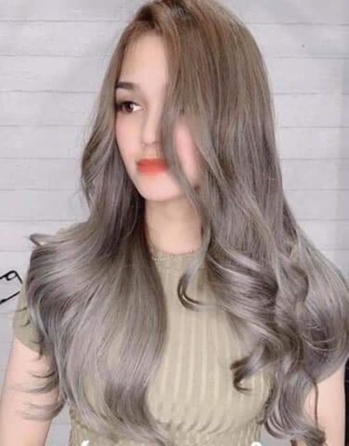 Thuốc nhuộm tóc màu xám khói+tặng oxy và bao tay | BigBuy360 - bigbuy360.vn