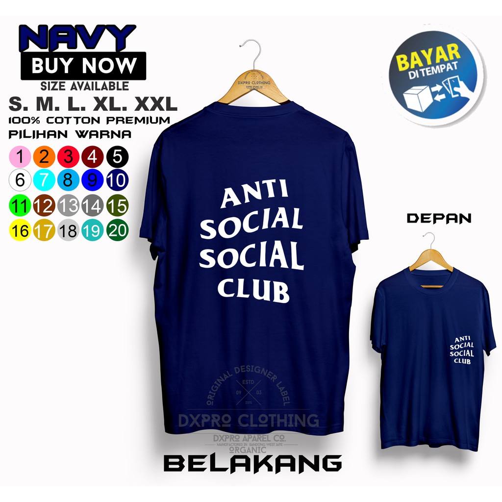 Áo Thun In Chữ Anti Social Social Club Cá Tính Hợp Thời Trang