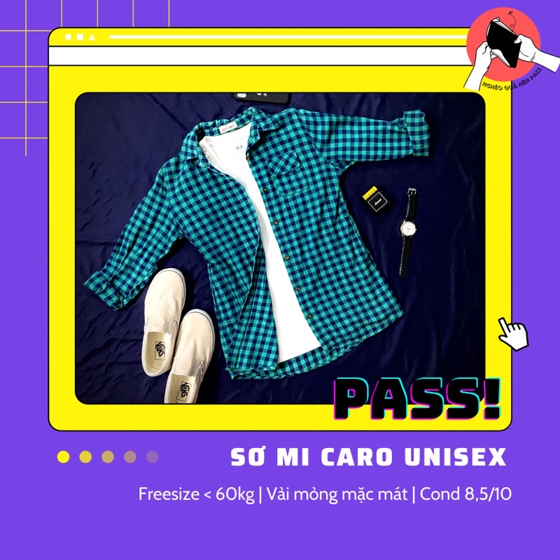 Áo Sơ Mi Flannel Tay Dài Xanh Lá Unisex Freesize