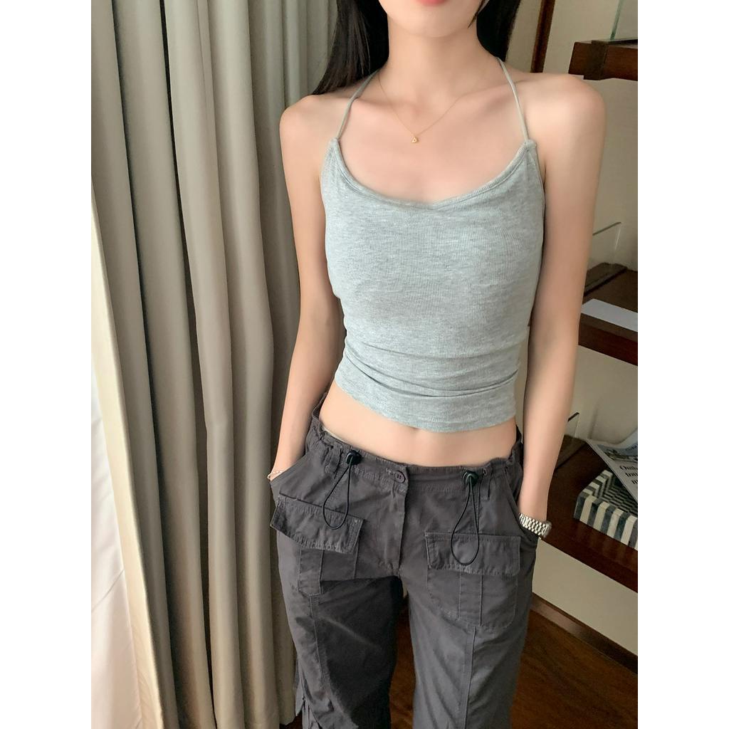 Áo Hoa Hai Dây Dáng Ngắn Hở Lưng Thời Trang Mùa Hè Hàng Mới 62950