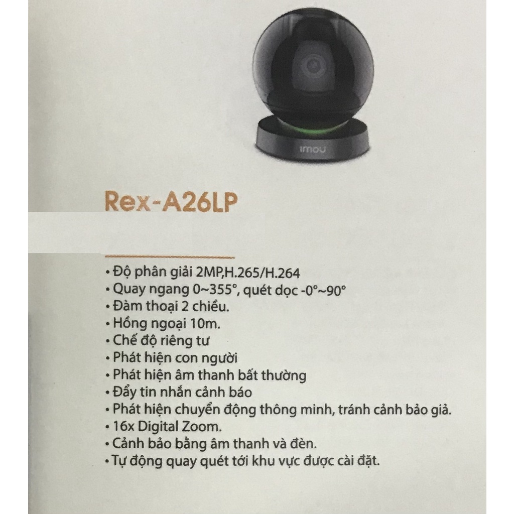 Camera IP imou A26LP-C MOU REX PRo 2.0Mpx - Hàng Chính Hãng