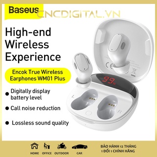 Tai nghe bluetooth không dây Baseus WM01 Plus cao cấp chống ồn chống thấm nước hỗ trợ sạc không dây màn hình LED