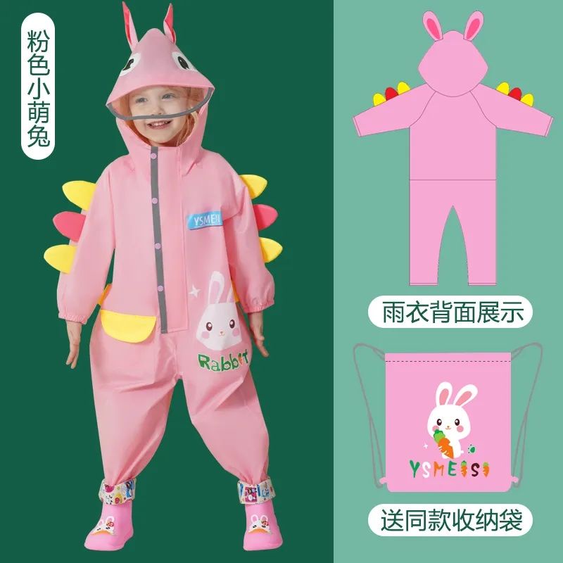 Bộ Áo Mưa Liền Quần Kiểu Hoạt Hình Dễ Thương Cho Bé