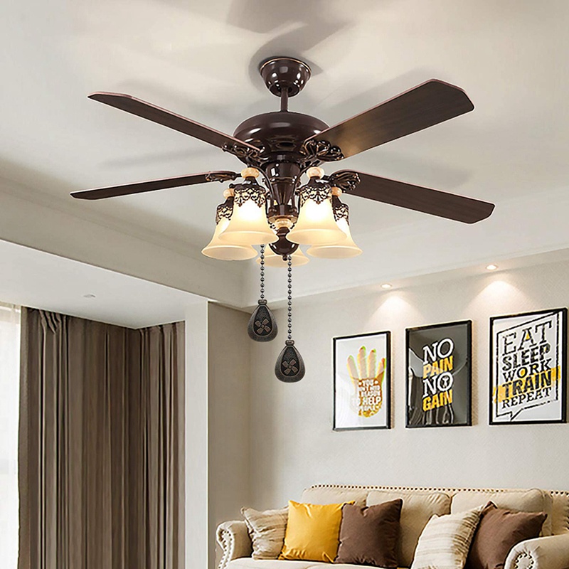 Set 4 Dây Xích Kéo Dài Bằng Đồng Gắn Quạt Trần Trang Trí