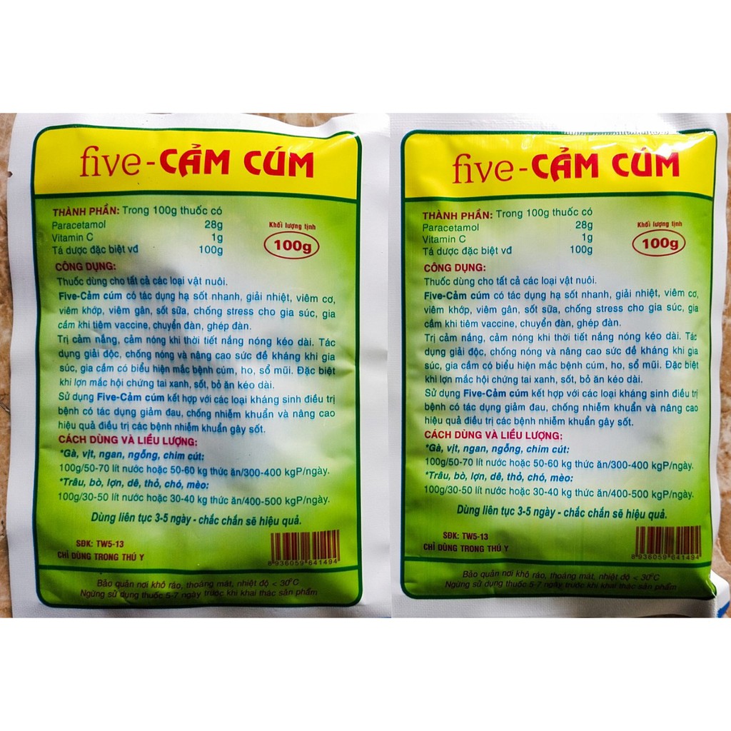 Cảm cúm gia súc gia cầm- Dùng cho chó mèo, gà vịt ngan.. thú cưng