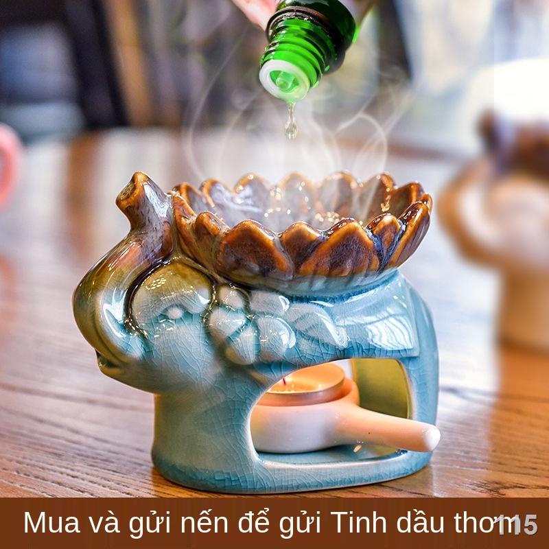 EGuokai nến thơm đèn xông tinh dầu phòng ngủ gia dụng hương thơm bếp gốm sứ công suất lớn đèn ngủ sáng tạo lãng mạn