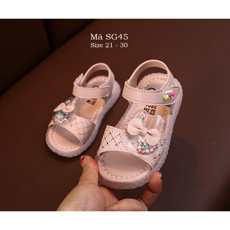 Dép sandal trẻ em thời trang LIMIBABY hình thỏ màu trắng dễ thương cho bé 1,2,3,4,5 tuổi đi học đi chơi SG45