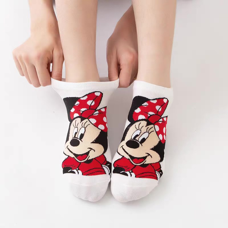Tất vớ chân nữ cổ ngắn thoáng khí họa tiết DISNEY Mickey Donald dễ thương TNMickey01
