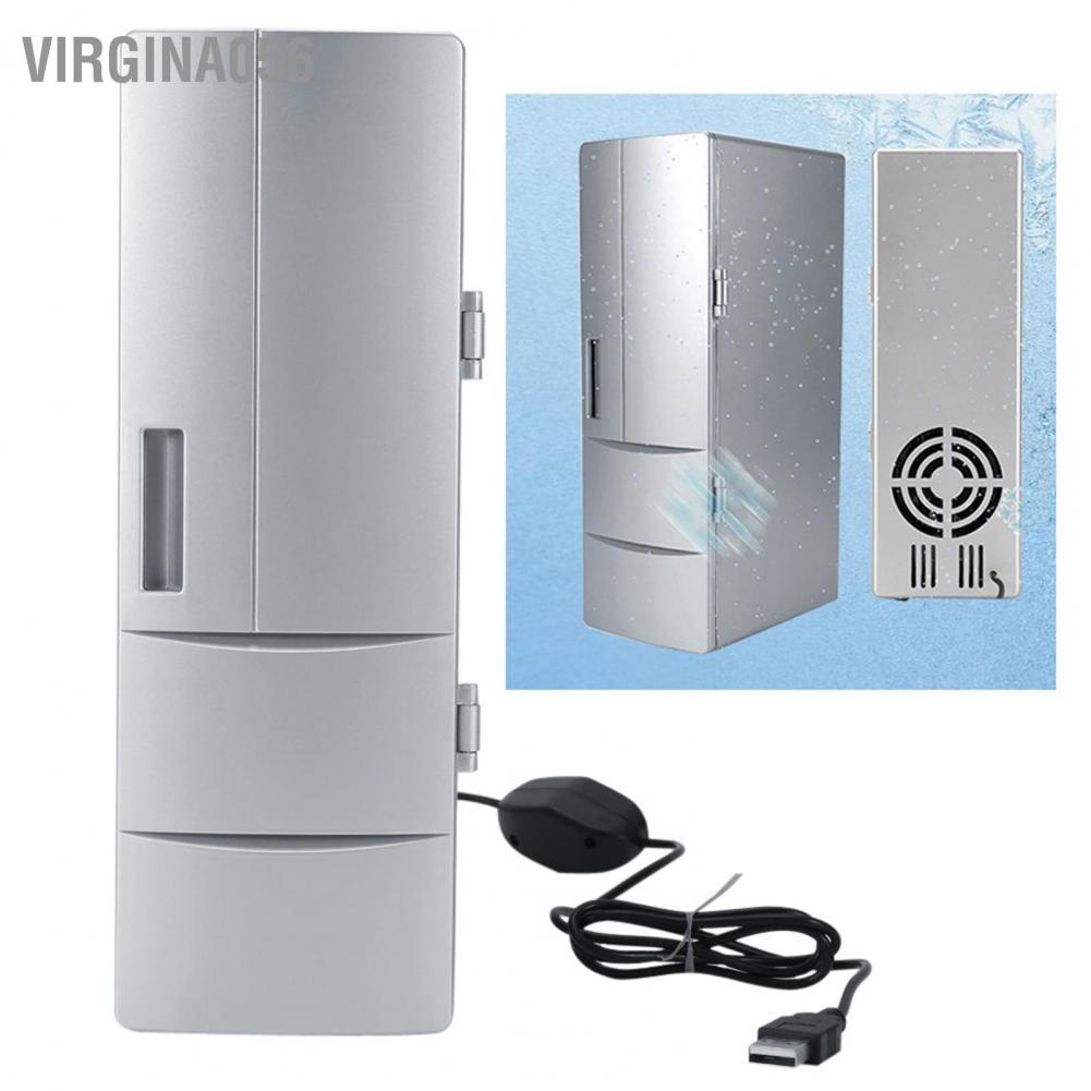 Có thể bán buôn Nhỏ gọn Mini USB Tủ lạnh đông Lon Uống Bia Làm mát Ấm hơn Sử dụng trên Ô tô Du lịch Hàng giao ngayVirgina056