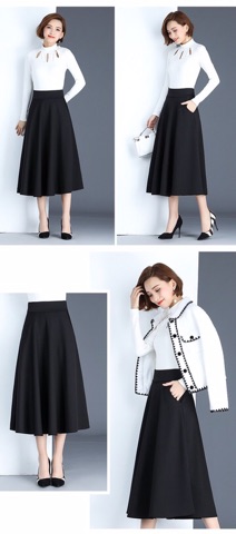 Chân váy xoè dài hàn quốc D0417