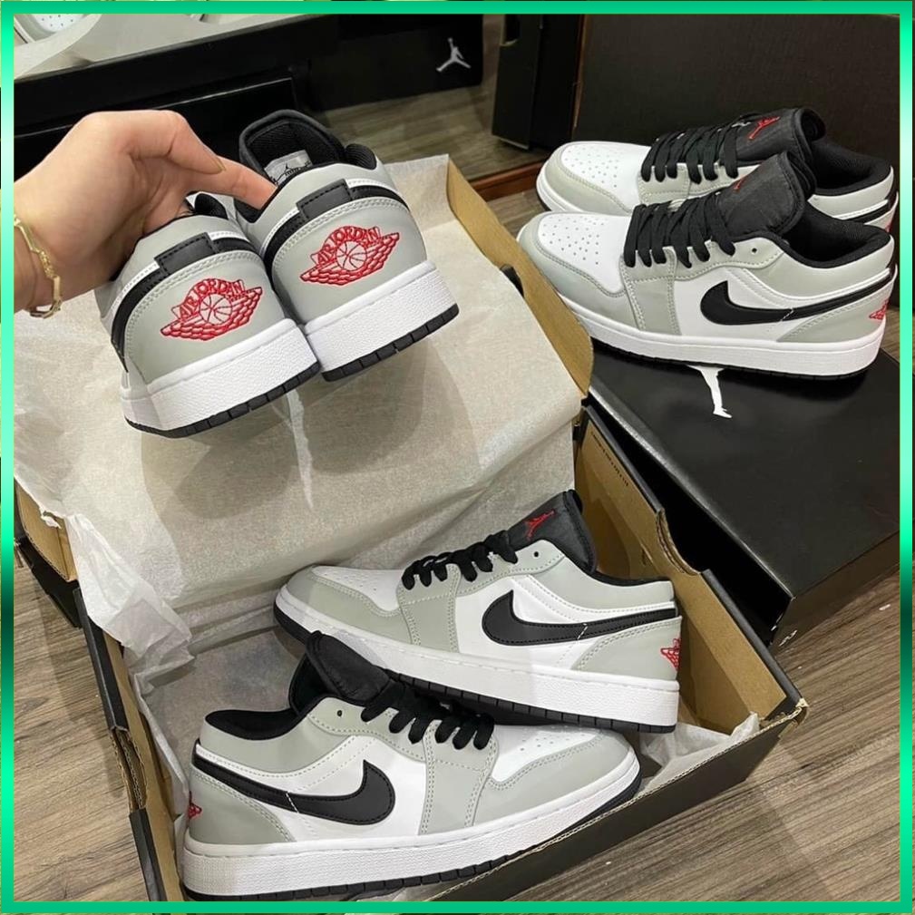 Giày Thể Thao Nam Nữ 𝗝𝗼𝗿𝗱𝗮𝗻 Thấp Cổ Ghi Xám, Giày Sneaker Jordan Cổ Thấp Màu Ghi Xám Full Box