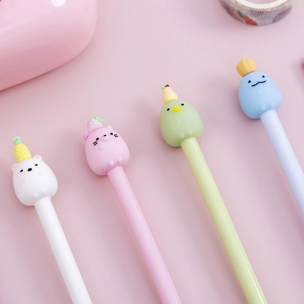 Bút mực nước gel đen cute cao cấp hình thú đáng yêu có nắp viết đẹp cho bé NATO BB17