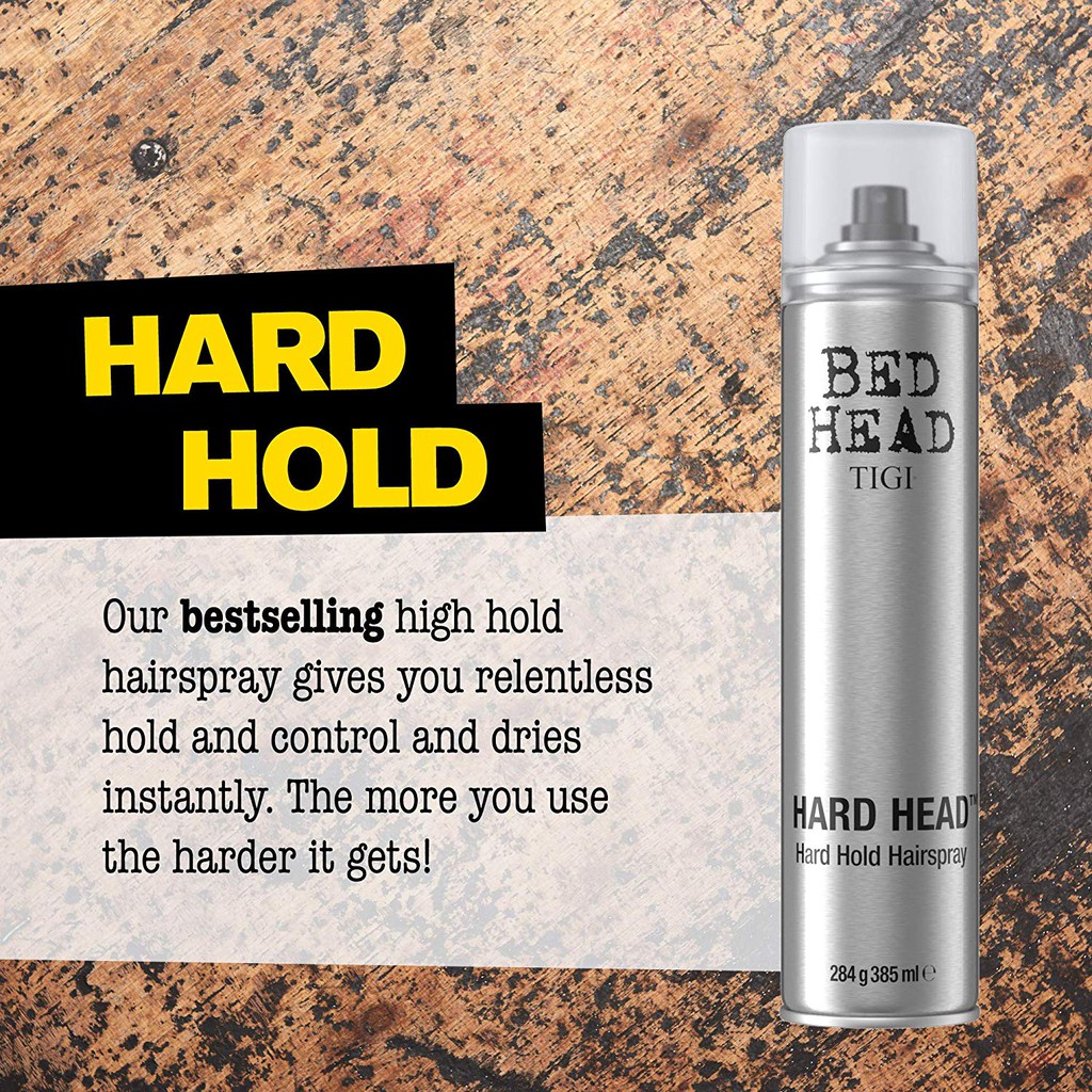 Xịt siêu cứng, giữ kiểu lâu bền Tigi Bed Head Hard Hold Hairspray 385ml ( New 2021 )