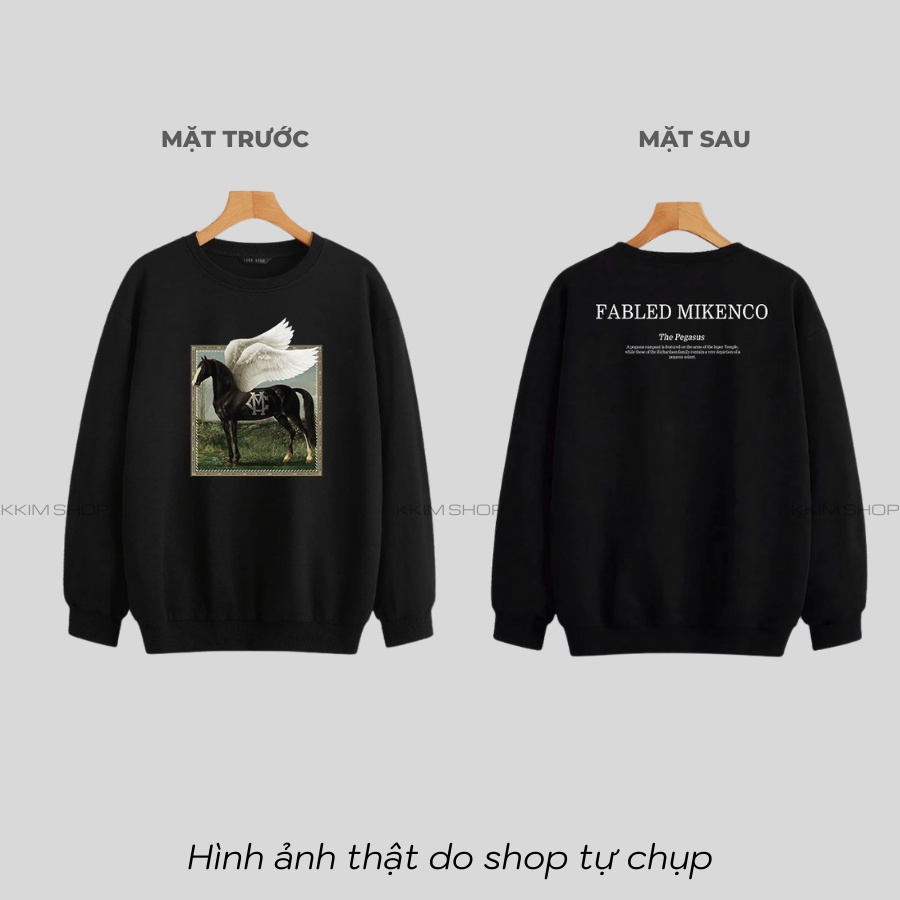 Áo Nỉ SWEATER MIKENCO Pegasus, Áo Nỉ Dài Tay Form Rộng Oversize Unisex Nam Nữ, Chất Nỉ dày dặn cao cấp. KKim Shop