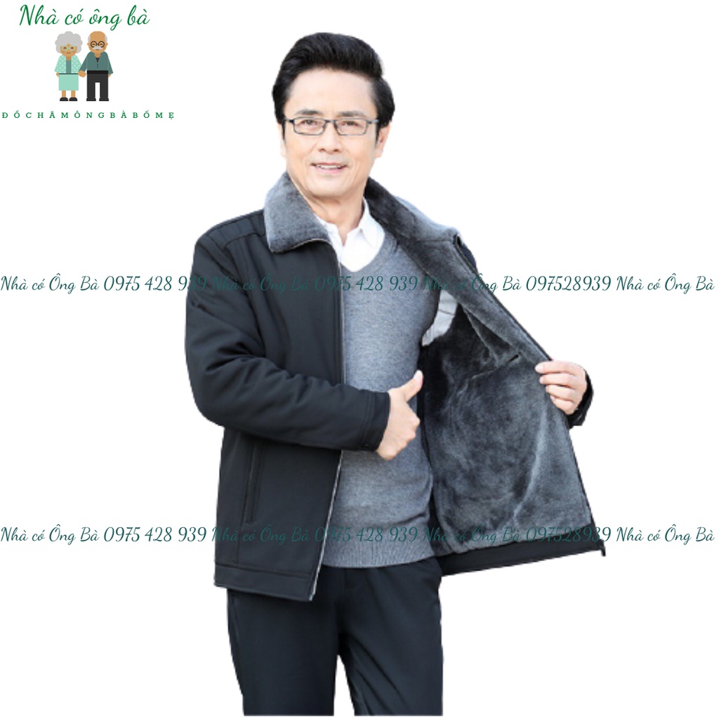 Áo khoác trần bông kéo khóa cực ấm cho bố mùa đông, áo khoác mùa đông nam giới đồ trung niên mẫu mới hot