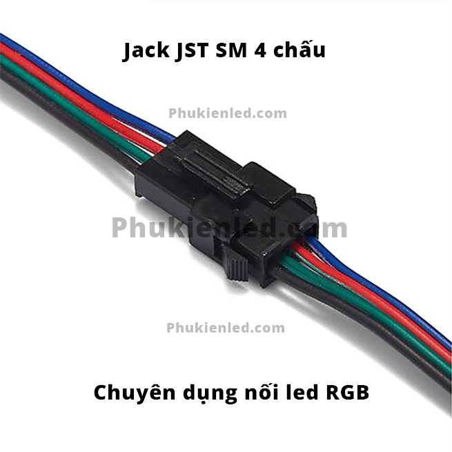 Dây nối JST SM 4 chấu chuyên dụng cho dây đèn LED RGB 5050 3825 - độ chế xe máy ô tô