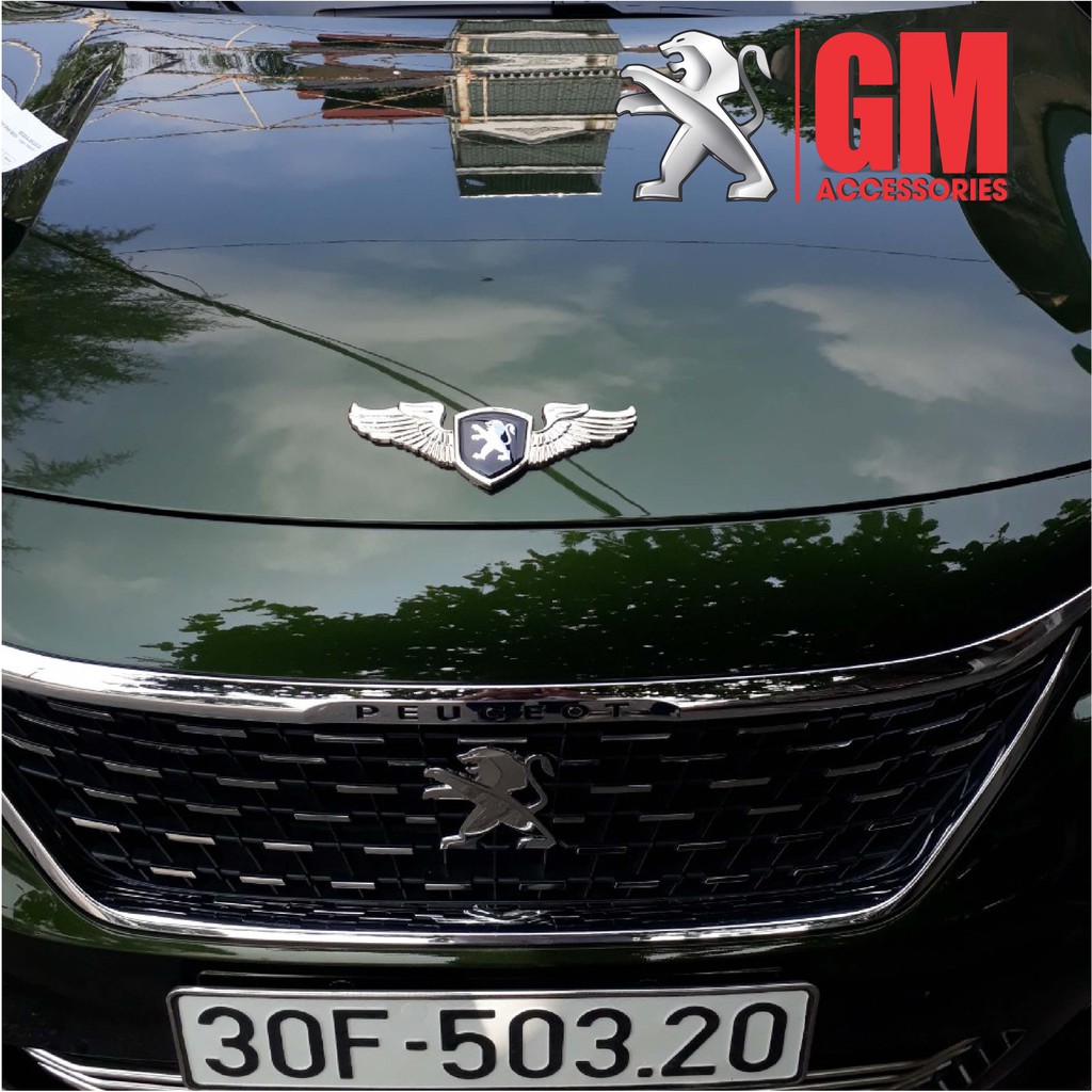 Lô gô Cánh chim nắp capo Peugeot 3008 new và 5008