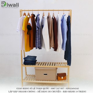 DIWALI - Dài 1m, Cao 1m67, Giá kệ gỗ treo quần áo chữ a  - Giá Treo Quần Áo Chữ A