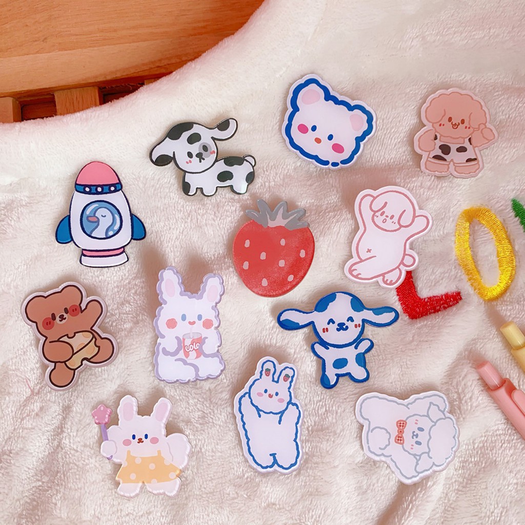 Huy hiệu cài balo Sumi nhựa nhiều hình dễ thương, phụ kiện sticker gài áo cute