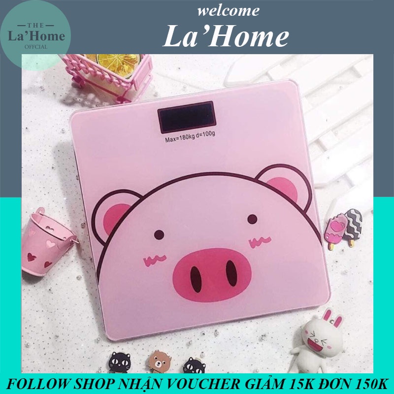 Cân điện tử La'Home, cân sức khỏe hình lợn hồng độ chính xác cao