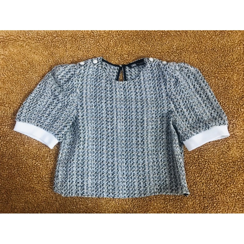 **ZARA** pass áo tweed crop sz xs used like new