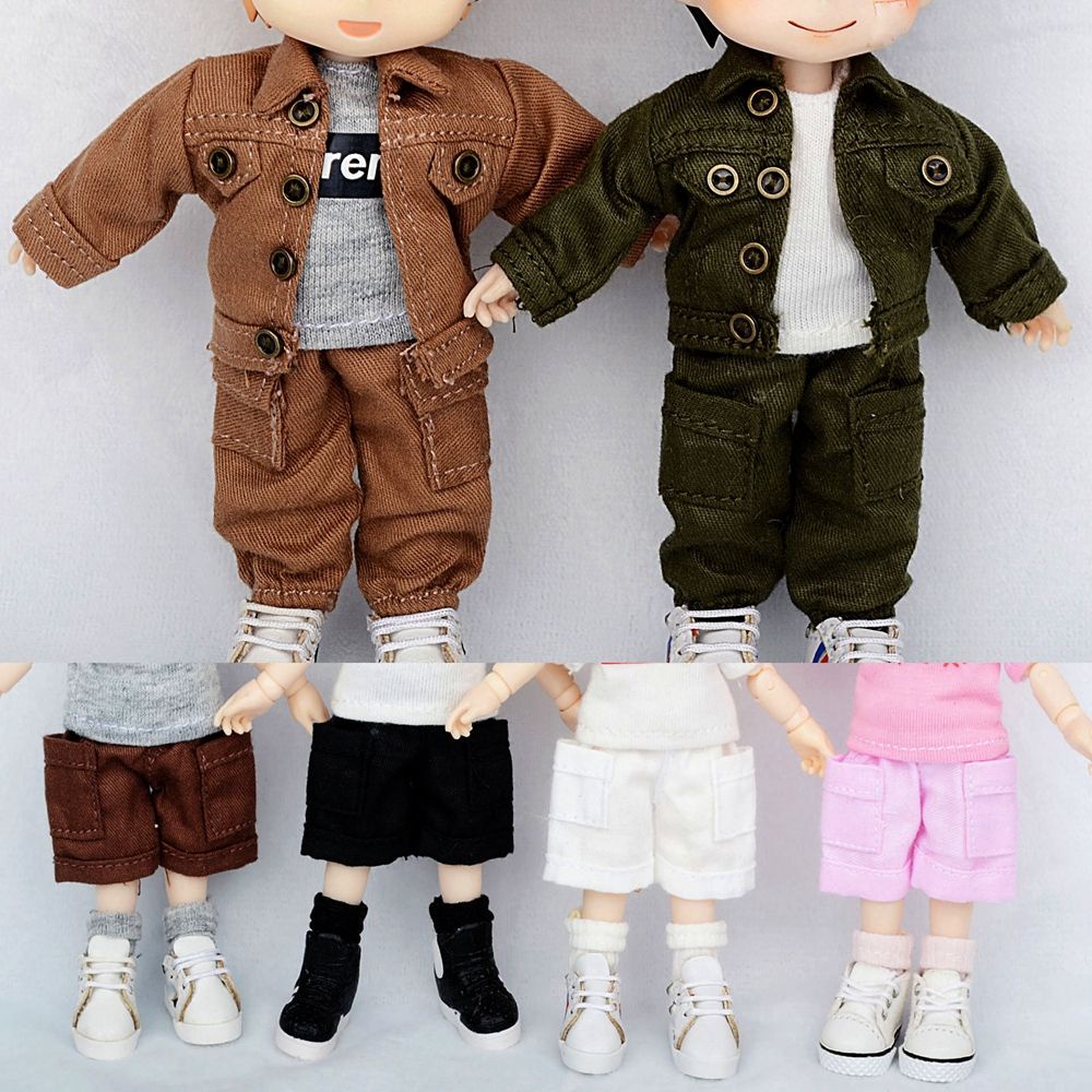 Phụ kiện trang phục cho búp bê đồ chơi 1/12 12~16cm cao cấp 37 kiểu tùy chọn gồm quần jean rách/áo khoác cho trẻ em
