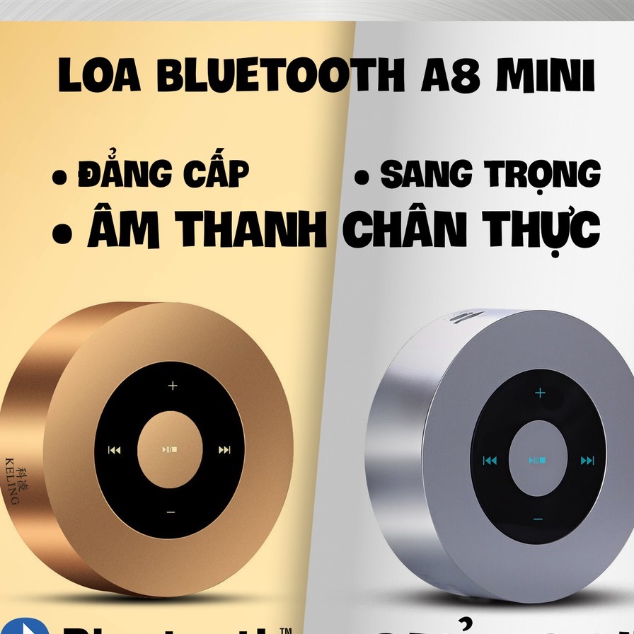 Loa Bluetooth Nghe Nhạc Mini A8 Cảm Ứng, Loa Không Dây Vỏ Kim Loại, Âm Thanh siêu trầm siêu ấm