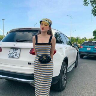 Đầm 2 dây phom dài