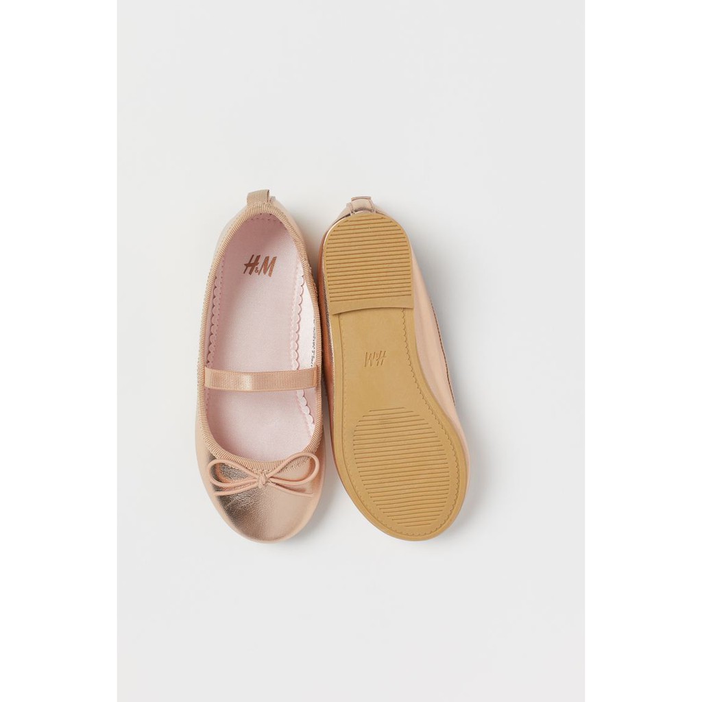 Giày H&M búp bê màu gold có dây ngang