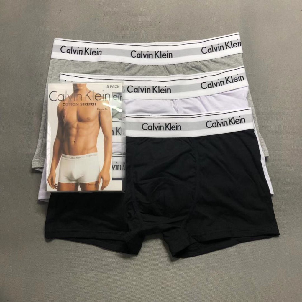 Giới Hạn! Bộ 3 Quần Lót Calvin Klein CK Vải Cotton Thoáng Khí Cho Nam