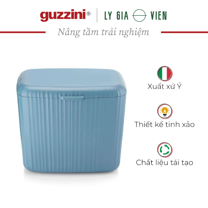 Thùng Rác Dành Cho Nhà Bếp Guzzini Bio Wasty Food Waste Caddy - Nhựa Kháng Khuẩn, Dễ Dàng Vệ Sinh và Đóng Mở Bằng Một Ta