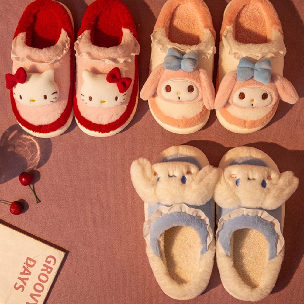 Dép Quai Ngang Họa Tiết Hoạt Hình Mèo Kt My Melody Cinnamoroll Dễ Thương Cho Nữ