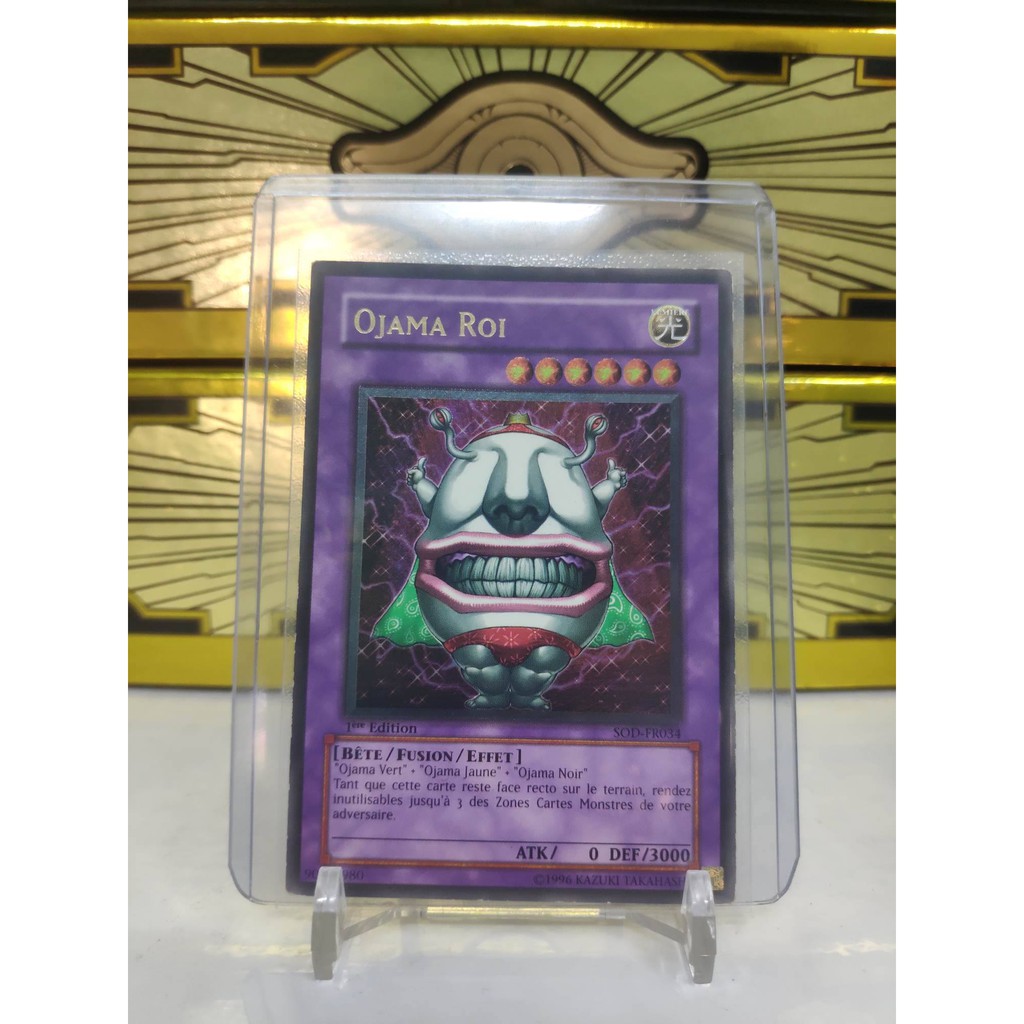 [ Dưa Hấu Yugioh ] Tiếng Pháp - Lá bài thẻ bài Ojama King - Ultimate Rare 1st Edition - Tặng bọc bài nhựa bảo quản