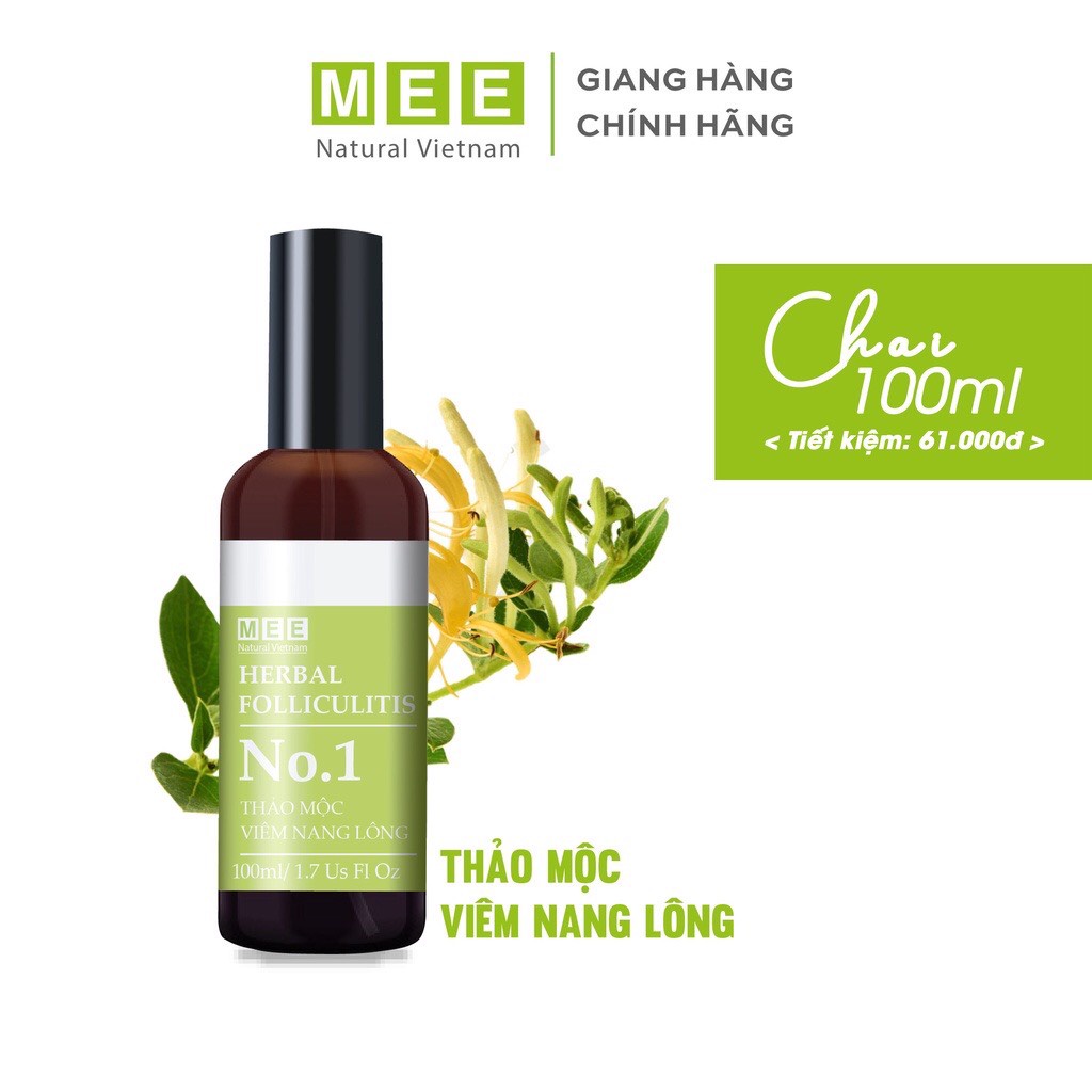 Combo Dưỡng Trắng, Dưỡng Ẩm MEE NATURAL - Tắm TrắngThảo Mộc Nhau Thai Cừu -Xịt Viêm Nang Lông