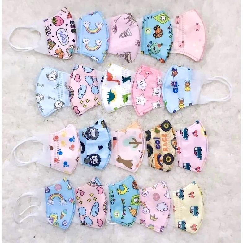 Khẩu trang trẻ em 3d cho bé sơ sinh đến 12 tuổi (mẫu đẹp)