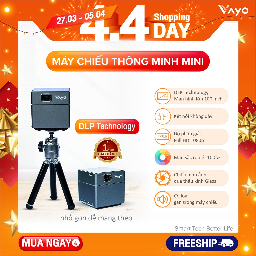 Máy chiếu thông minh mini Vayo - Smart Mini Projector