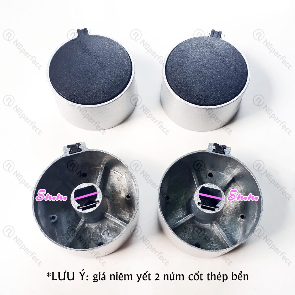 Combo 2 Núm (Nút) thép bền cốt xéo/cốt thẳng 8mm bếp gas âm Sunhouse SHB7736 [Mẫu 01]