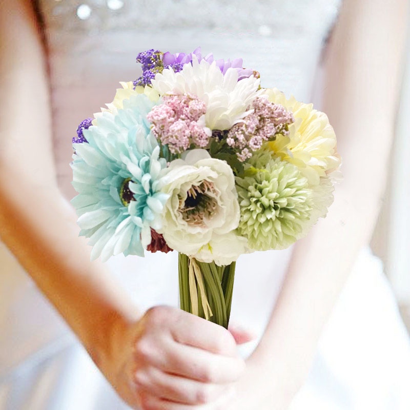 1 Bó 6 Bông Hoa Hồng Gypsophila Bồ Công Anh Trang Trí Nhà Cửa