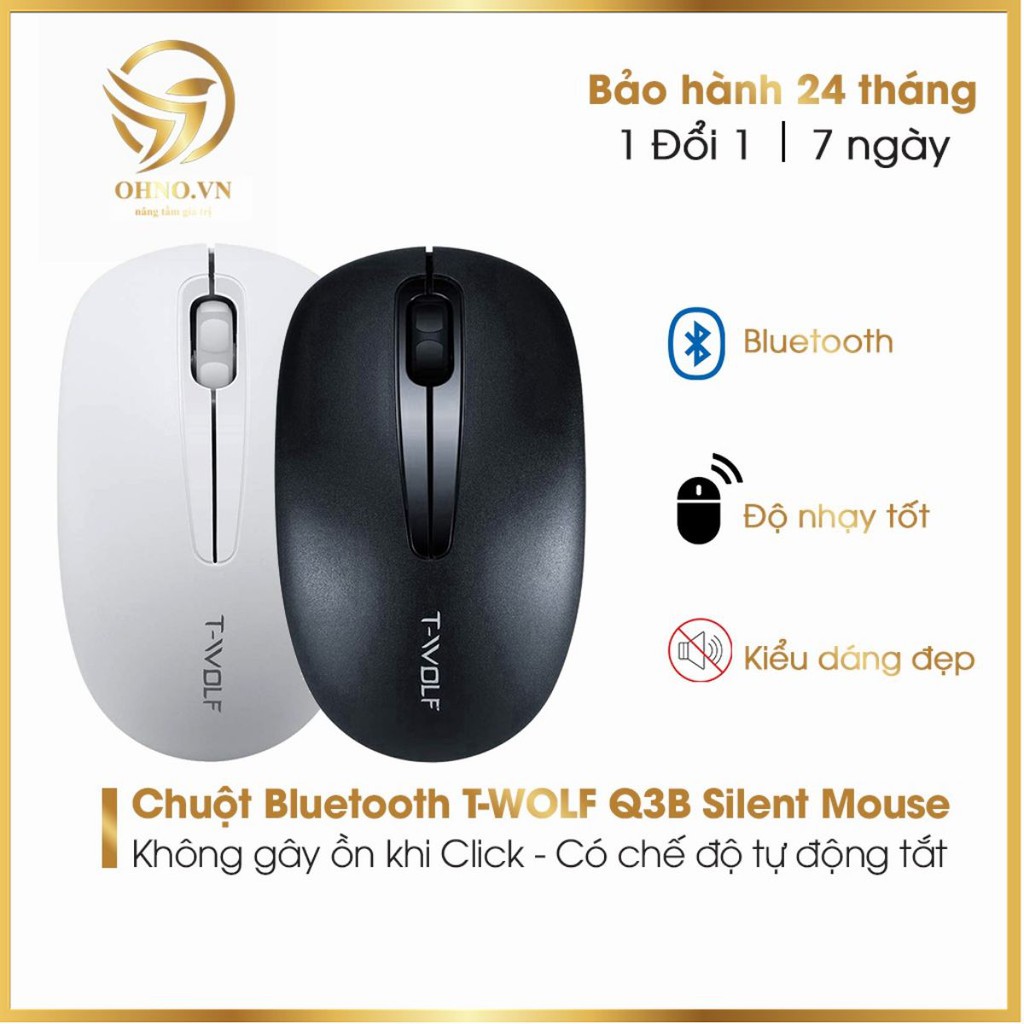 Chuột Máy Tính Silent Mouse Không Dây T-Wolf Q3B Chuột Văn Phòng Laptop Không Dây Bluetooth Silent - OHNO VIỆT NAM