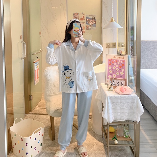 HÀNG SẴN_CÓ BIG SIZE_Bộ Ngủ Pyjama Dài Tay Korea Thu Đông