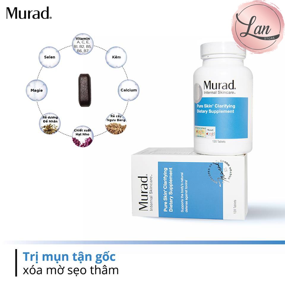 Viên giảm mụn Murad Pure Skin Clarifying Dietary Supplement 120 viên [ CHÍNH HÃNG] MUA KÈM DEAL XỊN | Thế Giới Skin Care
