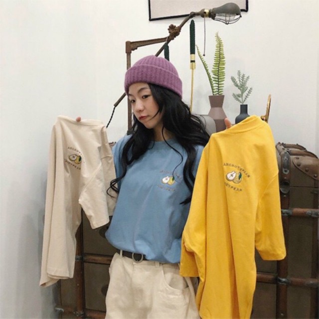 Áo thun tay lỡ phông Unisex nam nữ oversize form rộng ulzzang THÊU BƠ ANHStore A38