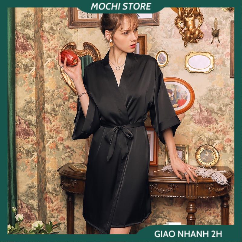 Áo Choàng Ngủ Kimono Lụa , Áo Choàng Tắm Nữ Chất Lụa Satin Nhiều Màu Phong Cách Nhật Bản Mới Gợi Cảm Cho Bạn Nữ. | BigBuy360 - bigbuy360.vn