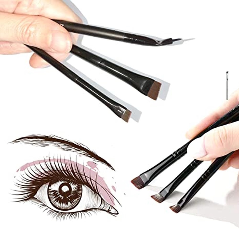 Cọ đầu dẹt kẻ mắt/ lông mày siêu mỏng chính xác làm dày lông mày/ tạo đường kẻ mắt cong độc đáo sáng tạo