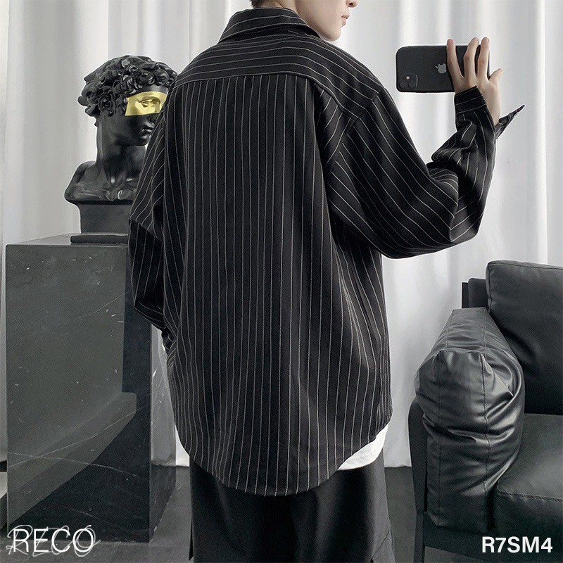 Áo sơ mi nam nữ Hàn Quốc cao cấp dáng rộng dài tay Shirt Loose R7SM4