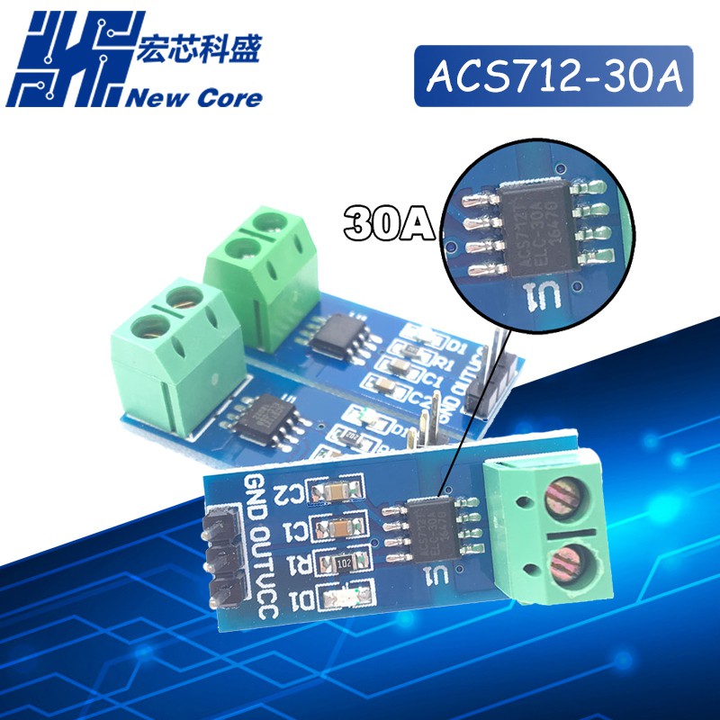 1 Mô Đun Cảm Biến Dòng Điện 5a 20a 30a Acs712 Cho Arduino