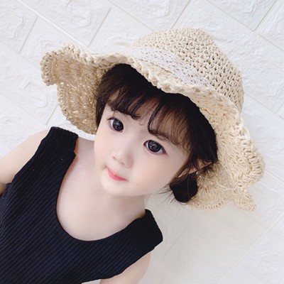PVN17295 Mũ cói, mũ trẻ em có thể chỉnh theo kích cỡ đầu T2 .